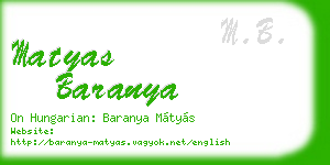matyas baranya business card