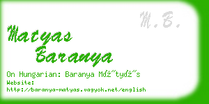 matyas baranya business card